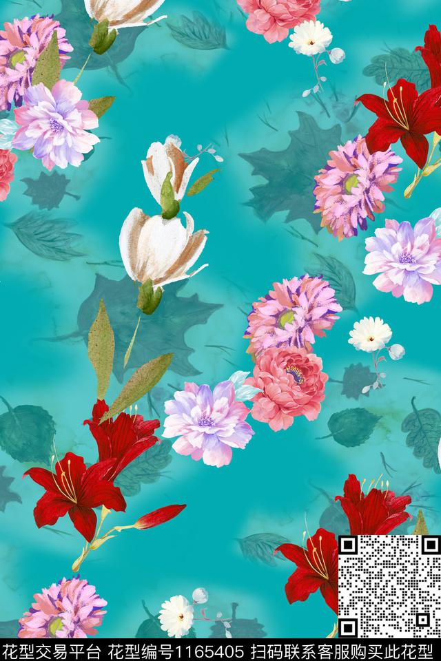 水彩花卉彩底花卉数码华亿平台数码印花华亿平台下载（图片编号: 1165405） - 瓦栏（Walan）