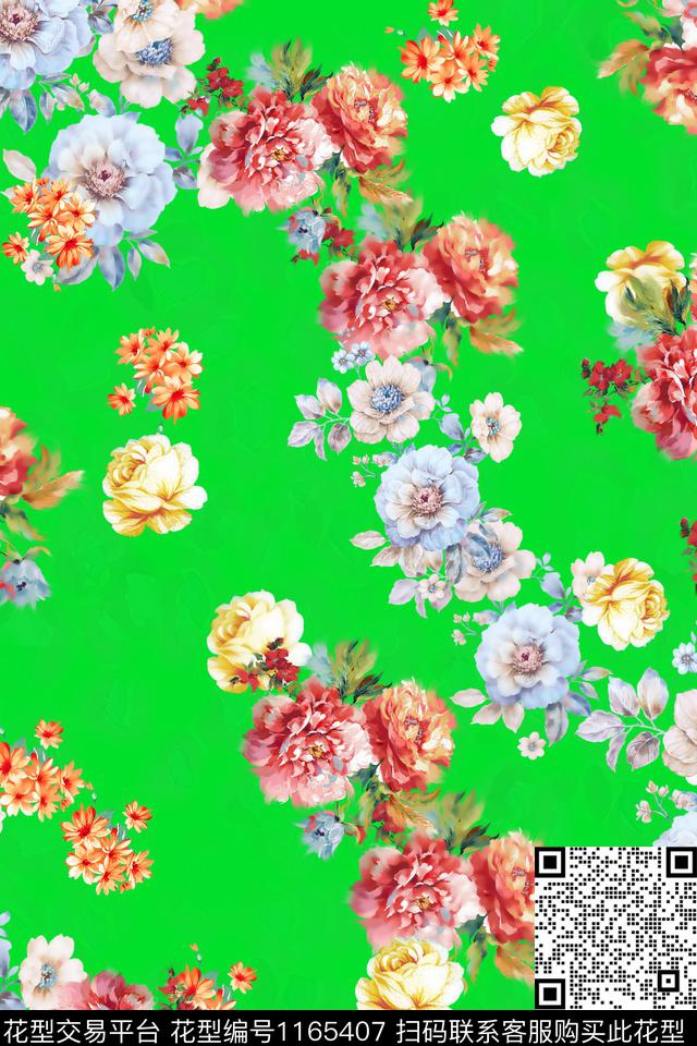 水彩花卉彩底花卉数码华亿平台数码印花华亿平台下载（图片编号: 1165407） - 瓦栏（Walan）