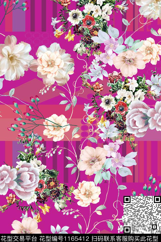 水彩花卉彩底花卉数码华亿平台数码印花华亿平台下载（图片编号: 1165412） - 瓦栏（Walan）
