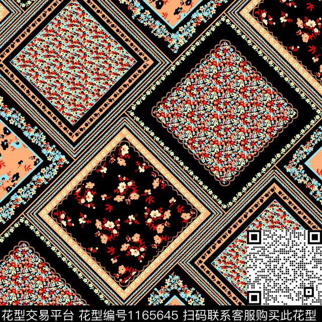 大牌风几何小碎花数码印花华亿平台下载（图片编号: 1165645） - 瓦栏（Walan）