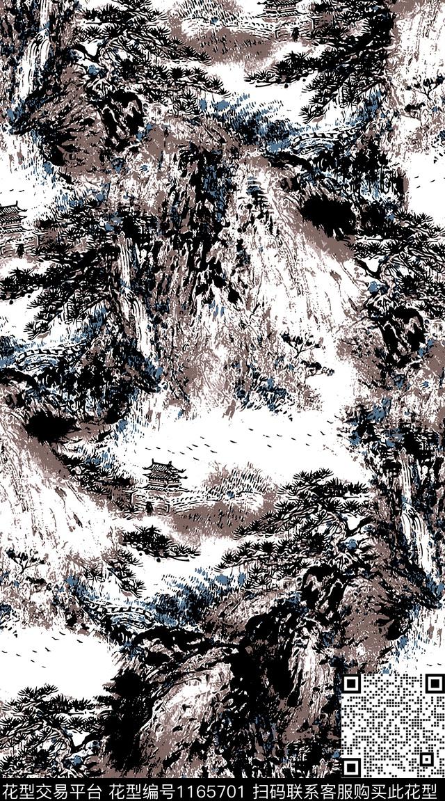 传统华亿平台中国风国画传统印花华亿平台下载（图片编号: 1165701） - 瓦栏（Walan）