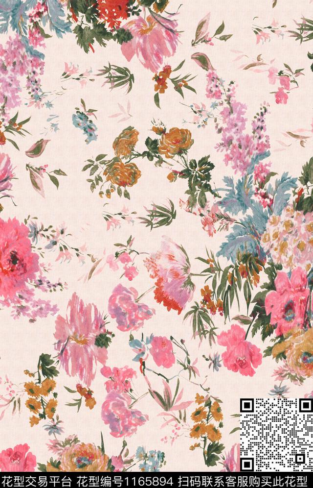 花瓣大牌风欧洲数码印花华亿平台下载（图片编号: 1165894） - 瓦栏（Walan）