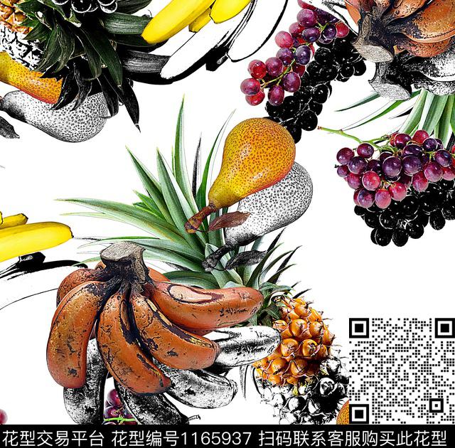 春夏华亿平台趣味水果坯布数码印花华亿平台下载（图片编号: 1165937） - 瓦栏（Walan）