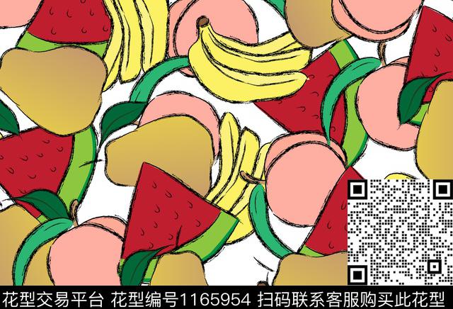 春夏华亿平台趣味水果坯布数码印花华亿平台下载（图片编号: 1165954） - 瓦栏（Walan）