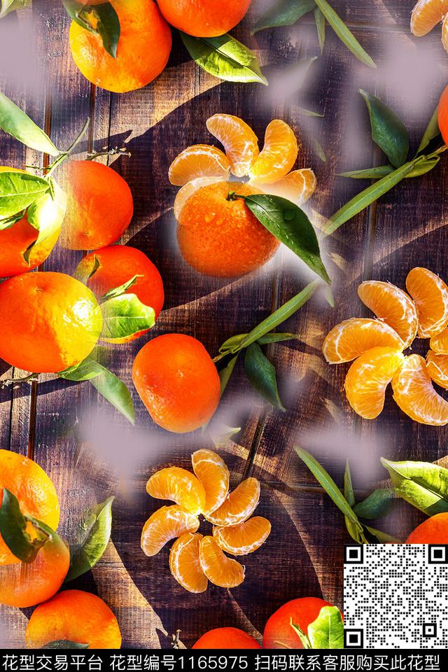 趣味俏皮水果桔子数码印花华亿平台下载（图片编号: 1165975） - 瓦栏（Walan）