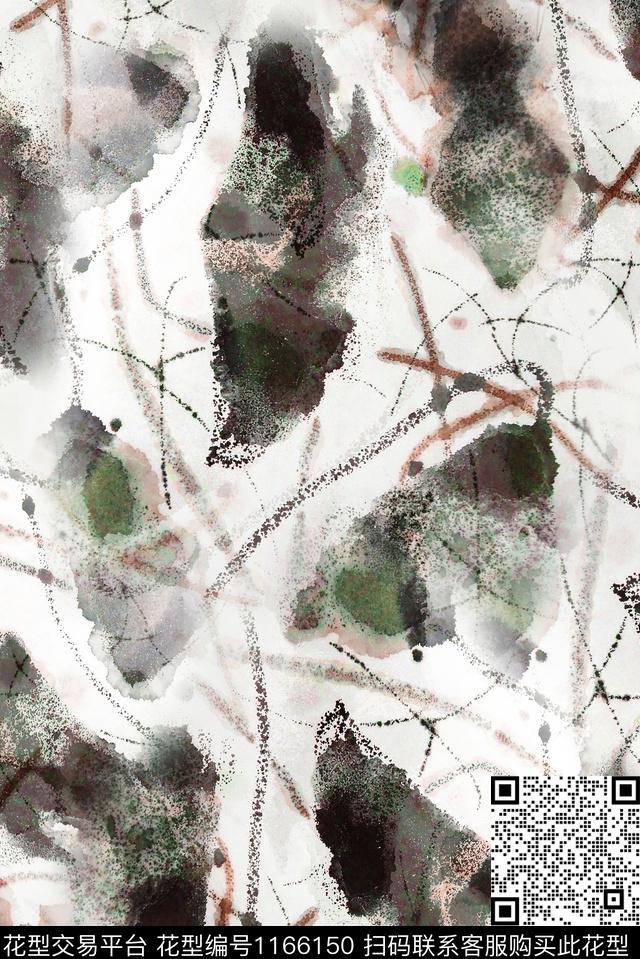 抽象肌理中国风数码印花华亿平台下载（图片编号: 1166150） - 瓦栏（Walan）