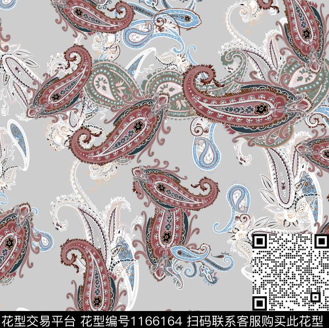 佩斯利几何曼陀罗传统印花华亿平台下载（图片编号: 1166164） - 瓦栏（Walan）