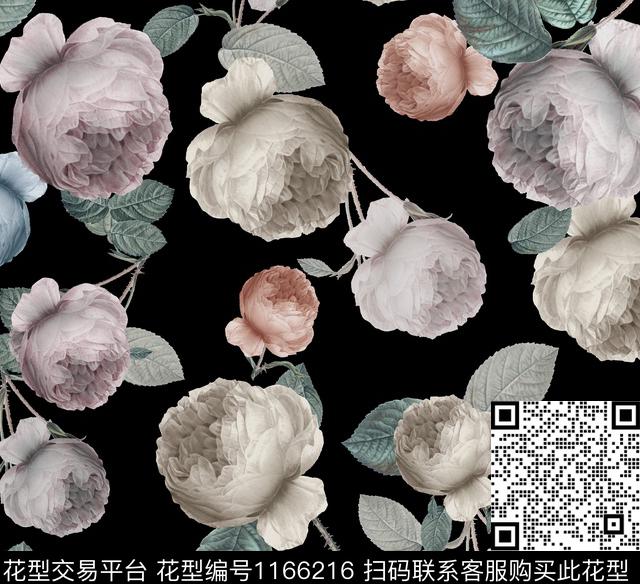 春夏华亿平台水彩花卉花卉传统印花华亿平台下载（图片编号: 1166216） - 瓦栏（Walan）