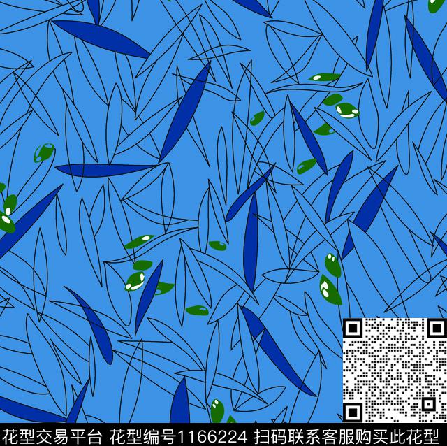抽象绿植树叶色底传统印花华亿平台下载（图片编号: 1166224） - 瓦栏（Walan）