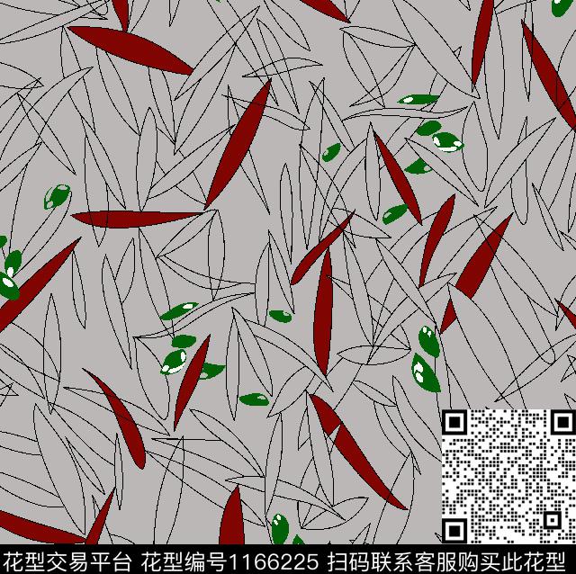 抽象绿植树叶色底传统印花华亿平台下载（图片编号: 1166225） - 瓦栏（Walan）