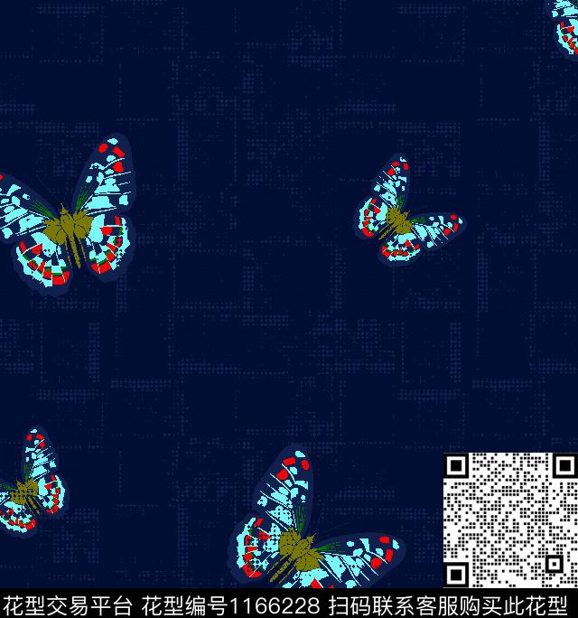 蝴蝶几何抽象底传统印花华亿平台下载（图片编号: 1166228） - 瓦栏（Walan）