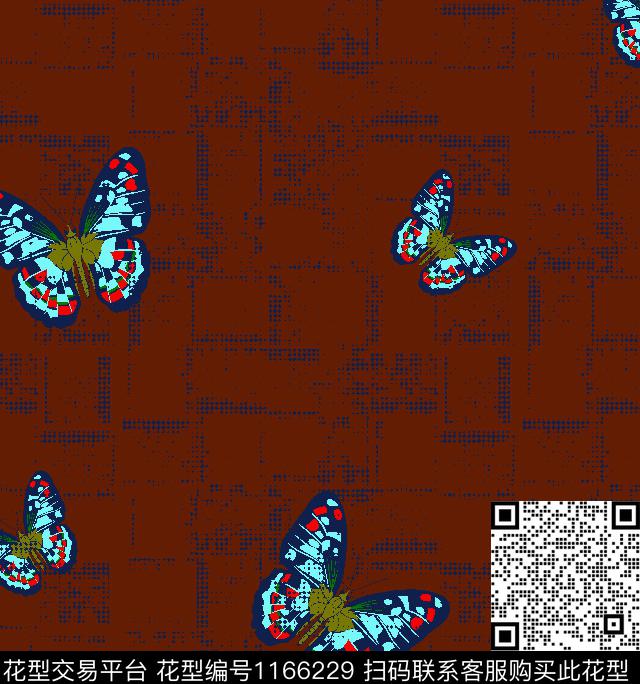 蝴蝶几何抽象底传统印花华亿平台下载（图片编号: 1166229） - 瓦栏（Walan）