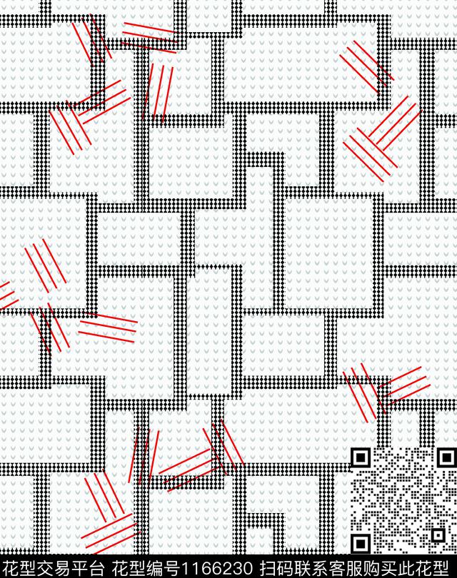 几何男装小V字底层层叠压传统印花华亿平台下载（图片编号: 1166230） - 瓦栏（Walan）