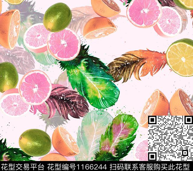 春夏华亿平台趣味水果坯布数码印花华亿平台下载（图片编号: 1166244） - 瓦栏（Walan）