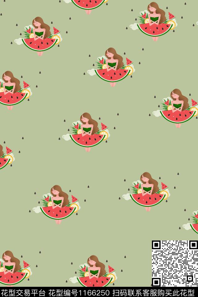 西瓜水果女装传统印花华亿平台下载（图片编号: 1166250） - 瓦栏（Walan）