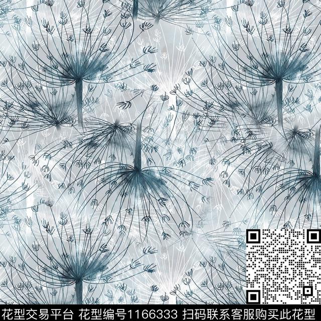 花卉大牌风植物数码印花华亿平台下载（图片编号: 1166333） - 瓦栏（Walan）