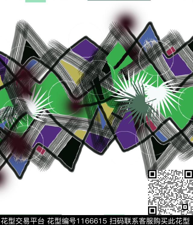 几何迷幻条纹数码印花华亿平台下载（图片编号: 1166615） - 瓦栏（Walan）