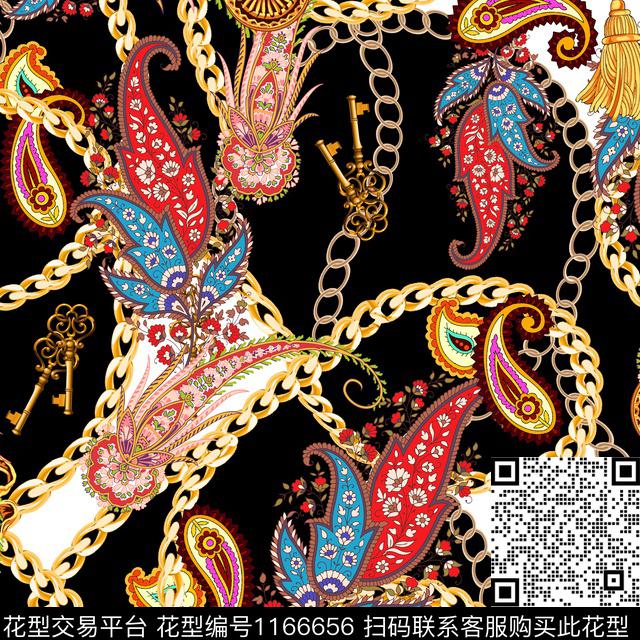 大牌风手绘花卉中老年数码印花华亿平台下载（图片编号: 1166656） - 瓦栏（Walan）