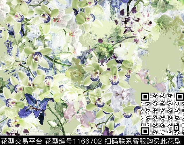 文艺花卉肌理数码印花华亿平台下载（图片编号: 1166702） - 瓦栏（Walan）