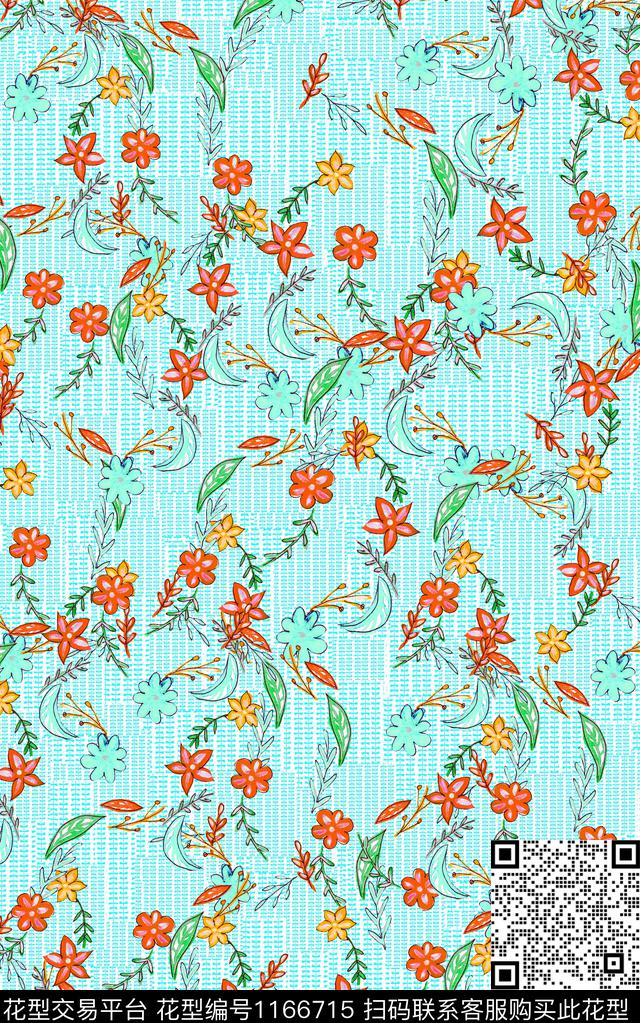 花卉小碎花肌理数码印花华亿平台下载（图片编号: 1166715） - 瓦栏（Walan）