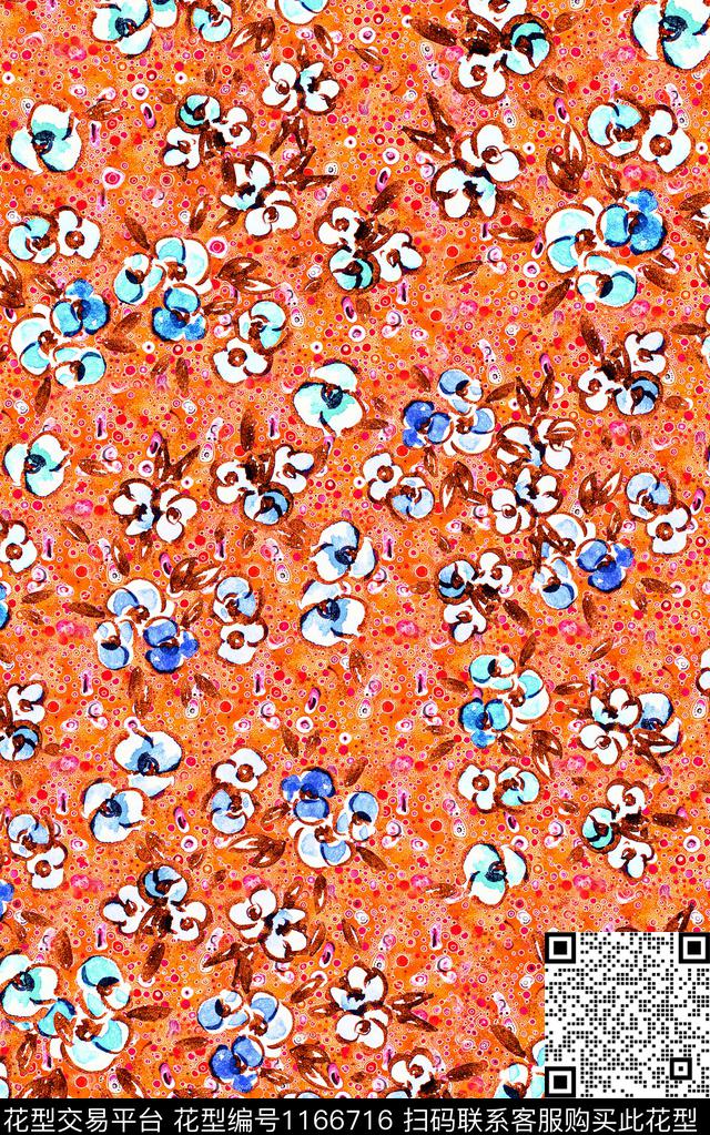 花卉小碎花肌理数码印花华亿平台下载（图片编号: 1166716） - 瓦栏（Walan）