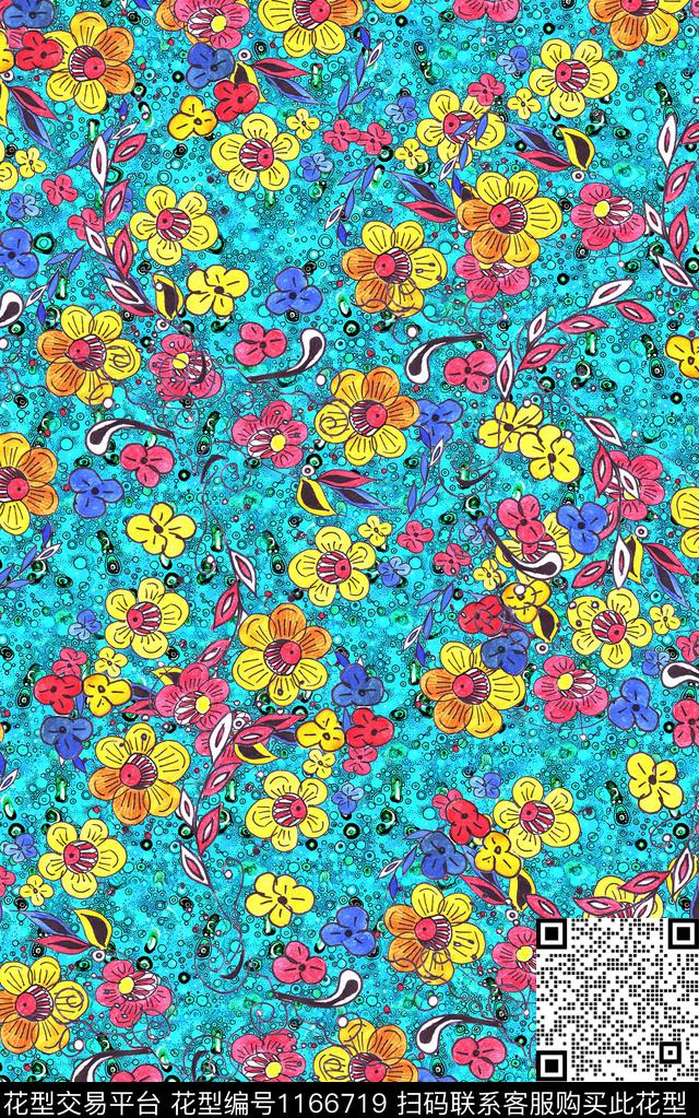 花卉小碎花肌理数码印花华亿平台下载（图片编号: 1166719） - 瓦栏（Walan）