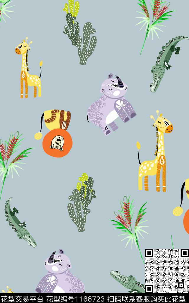 卡通清爽数码印花华亿平台下载（图片编号: 1166723） - 瓦栏（Walan）