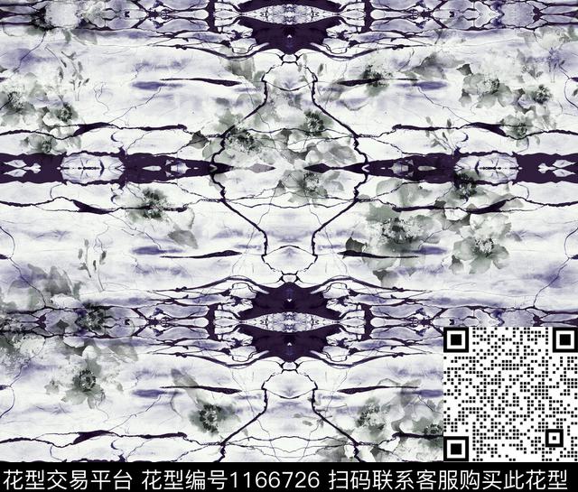 水彩花卉肌理条纹数码印花华亿平台下载（图片编号: 1166726） - 瓦栏（Walan）