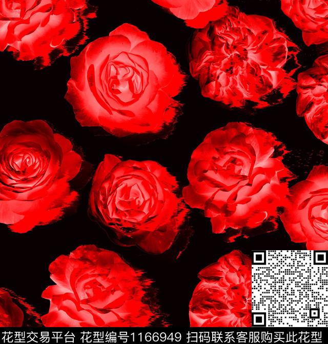 花瓣花卉大牌风数码印花华亿平台下载（图片编号: 1166949） - 瓦栏（Walan）