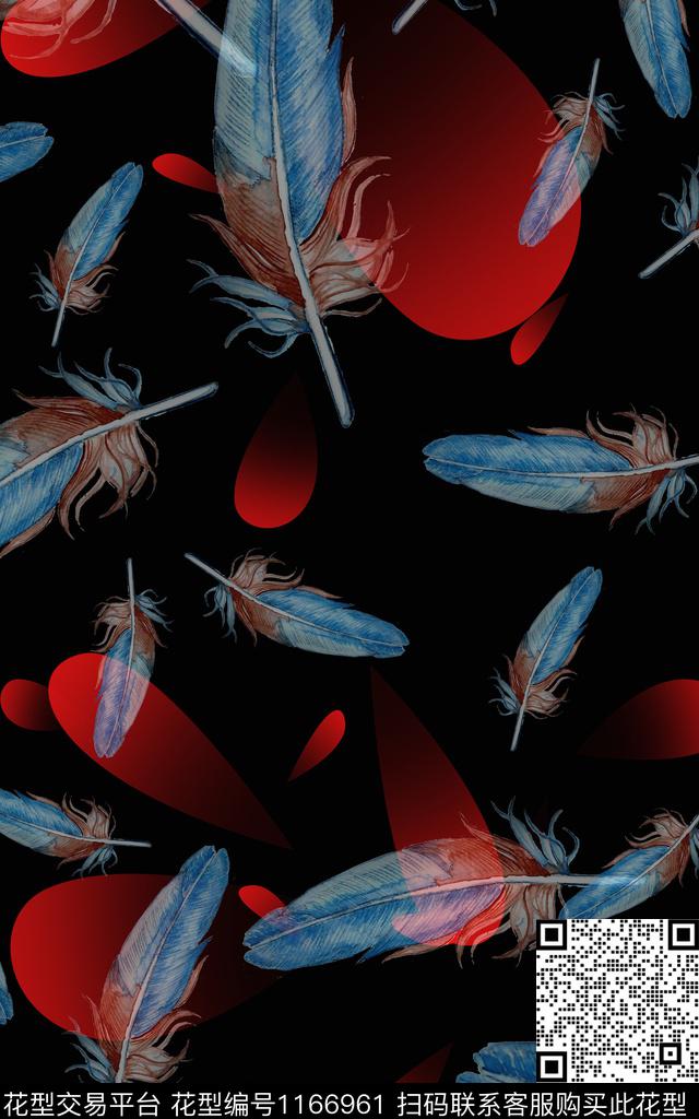 几何水彩手绘数码印花华亿平台下载（图片编号: 1166961） - 瓦栏（Walan）