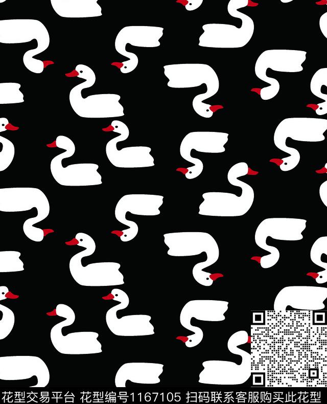 女装天鹅印底传统印花华亿平台下载（图片编号: 1167105） - 瓦栏（Walan）