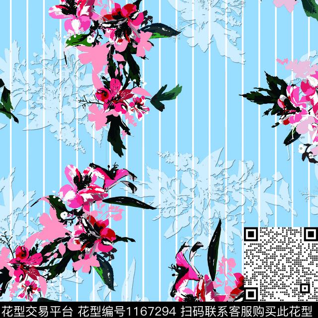 数码华亿平台花卉大牌风数码印花华亿平台下载（图片编号: 1167294） - 瓦栏（Walan）