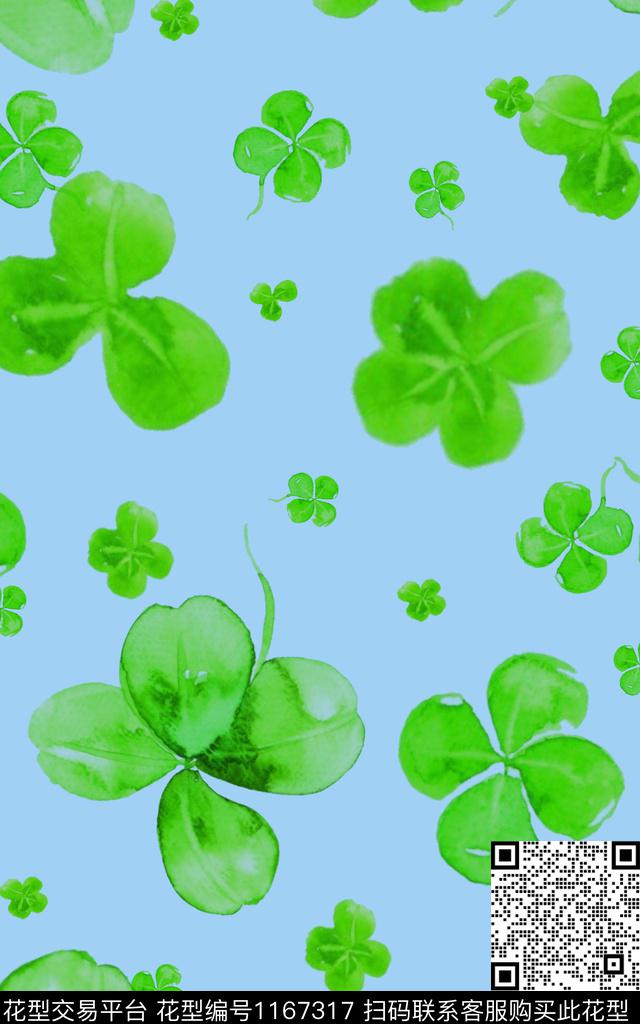 休闲水彩手绘数码印花华亿平台下载（图片编号: 1167317） - 瓦栏（Walan）