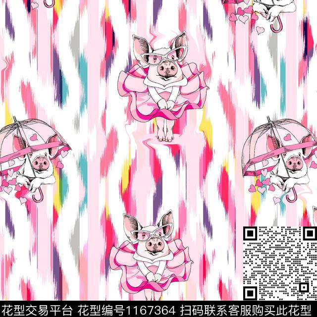 几何抽象猪数码印花华亿平台下载（图片编号: 1167364） - 瓦栏（Walan）