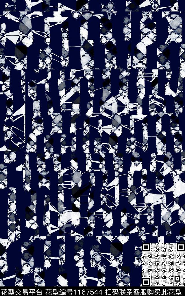 几何抽象格子数码印花华亿平台下载（图片编号: 1167544） - 瓦栏（Walan）