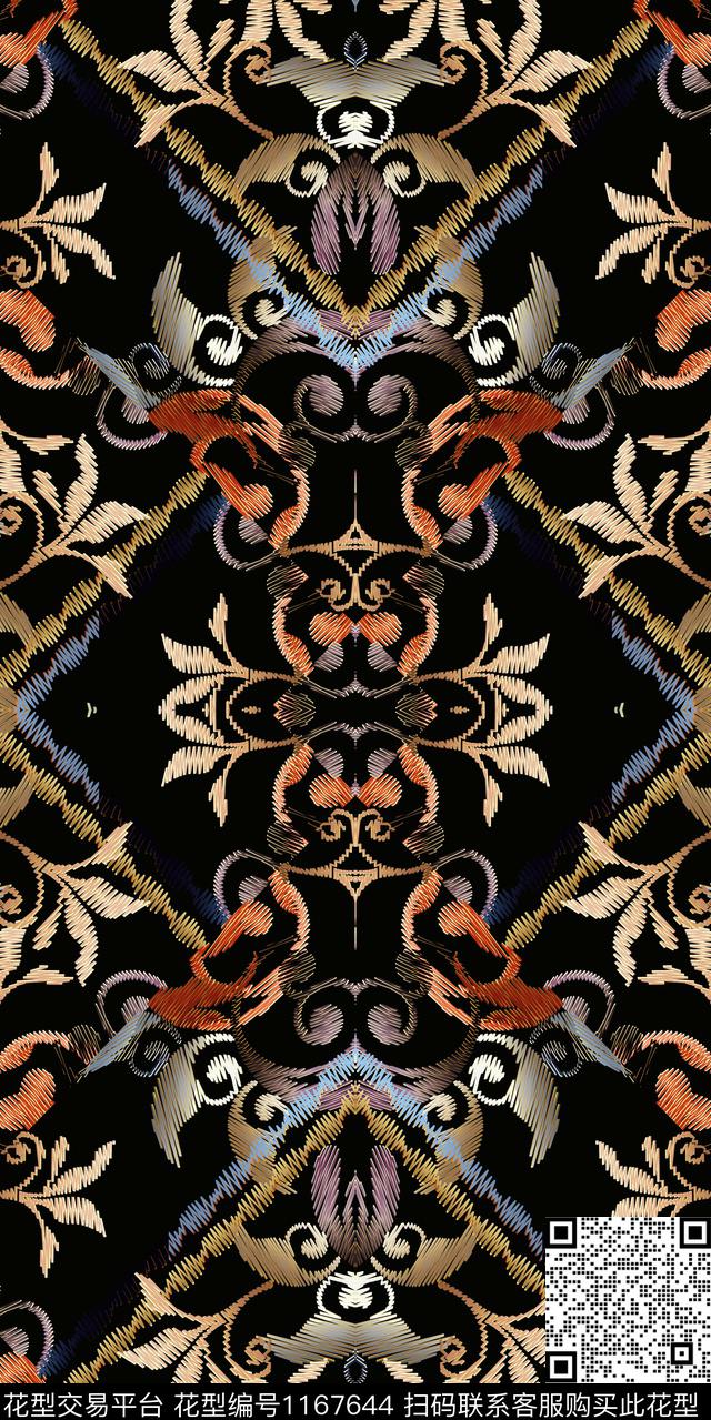 数码华亿平台几何抽象数码印花华亿平台下载（图片编号: 1167644） - 瓦栏（Walan）