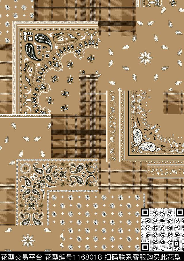 几何格子复古数码印花华亿平台下载（图片编号: 1168018） - 瓦栏（Walan）