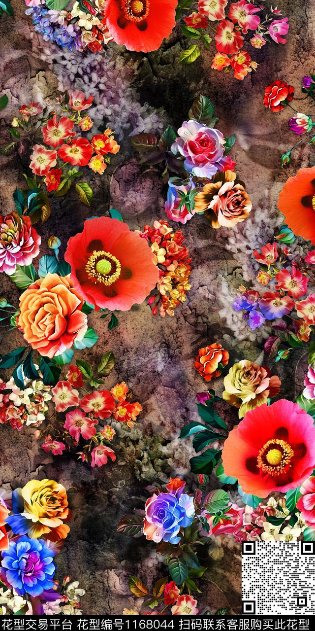 数码华亿平台抽象花瓣数码印花华亿平台下载（图片编号: 1168044） - 瓦栏（Walan）