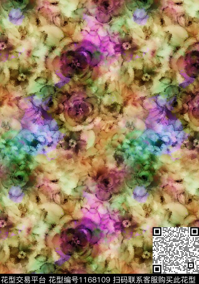 数码华亿平台几何花卉数码印花华亿平台下载（图片编号: 1168109） - 瓦栏（Walan）