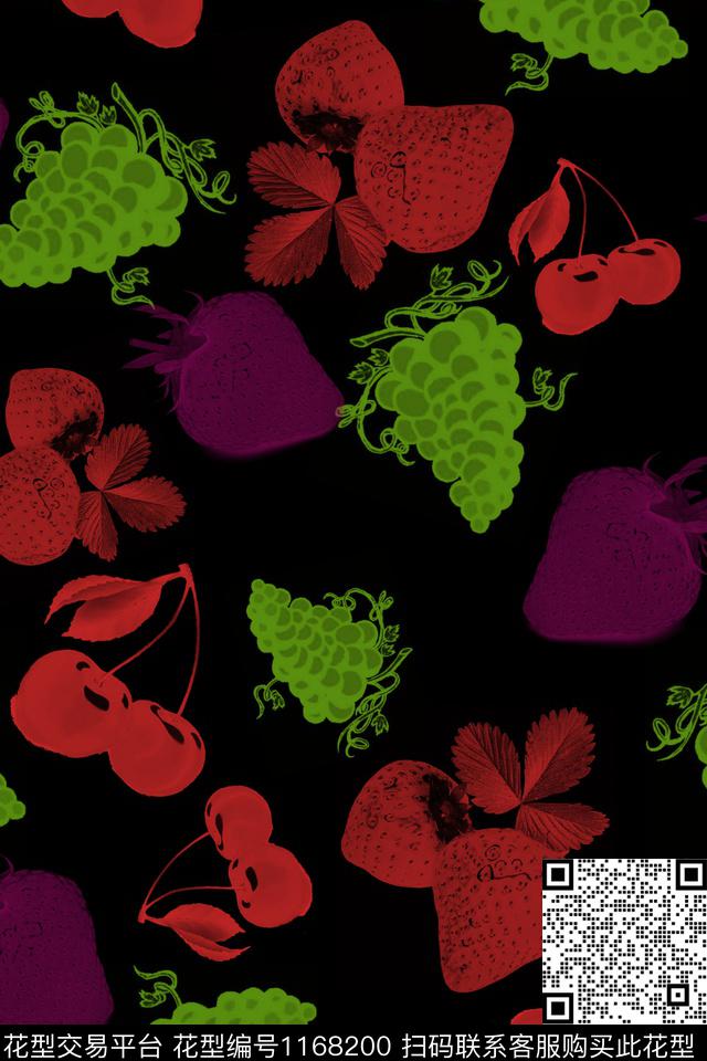 女装水果花卉数码印花华亿平台下载（图片编号: 1168200） - 瓦栏（Walan）