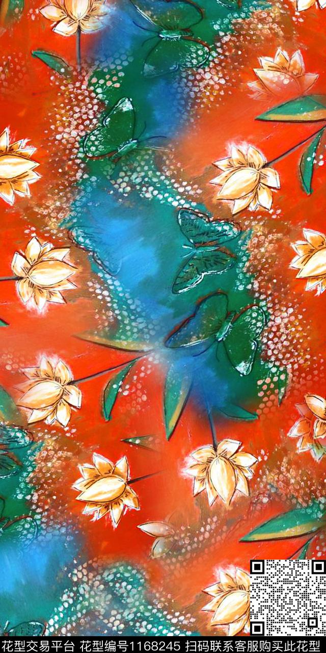 数码华亿平台女装花卉数码印花华亿平台下载（图片编号: 1168245） - 瓦栏（Walan）