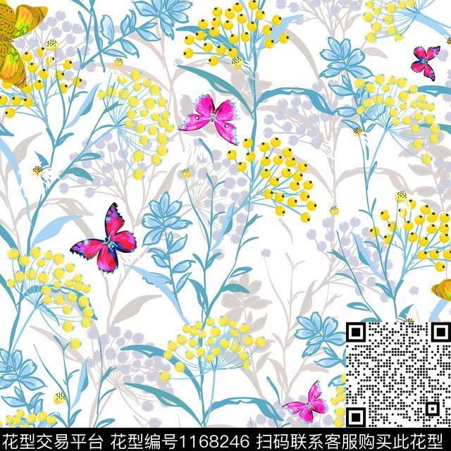 数码华亿平台蝴蝶花瓣数码印花华亿平台下载（图片编号: 1168246） - 瓦栏（Walan）