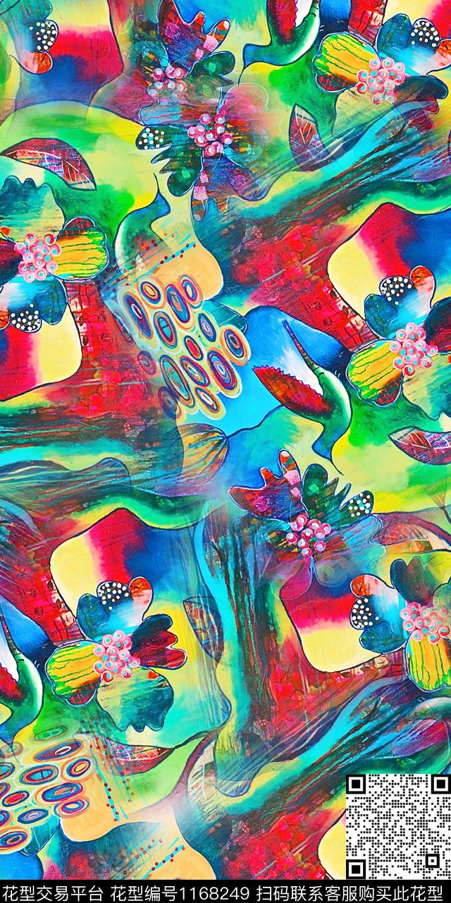 数码华亿平台女装花卉数码印花华亿平台下载（图片编号: 1168249） - 瓦栏（Walan）