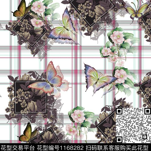 格子花瓣复古传统印花华亿平台下载（图片编号: 1168282） - 瓦栏（Walan）