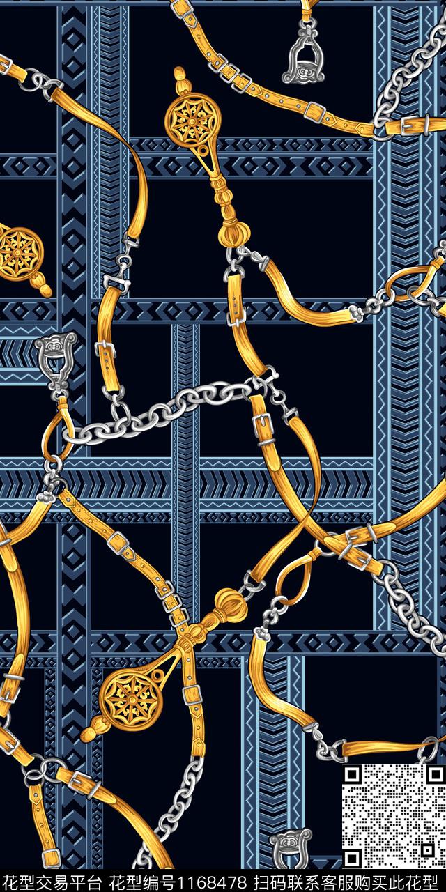 女装链条几何传统印花华亿平台下载（图片编号: 1168478） - 瓦栏（Walan）