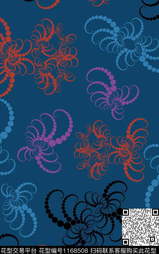 男装抽象笔触数码印花华亿平台下载（图片编号: 1168508） - 瓦栏（Walan）