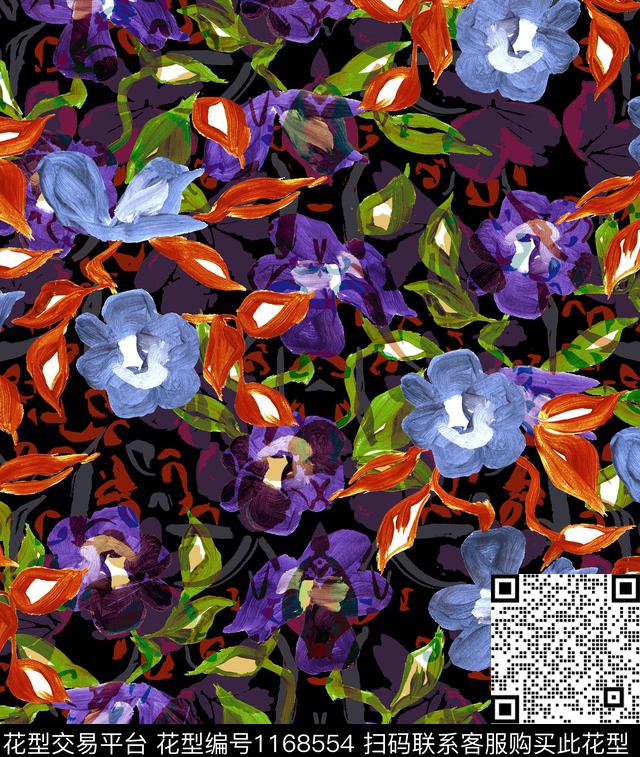 数码华亿平台女装花卉数码印花华亿平台下载（图片编号: 1168554） - 瓦栏（Walan）
