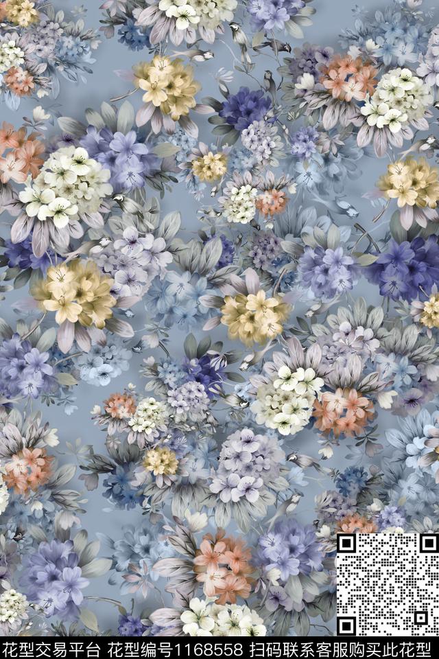 花瓣花卉小碎花数码印花华亿平台下载（图片编号: 1168558） - 瓦栏（Walan）