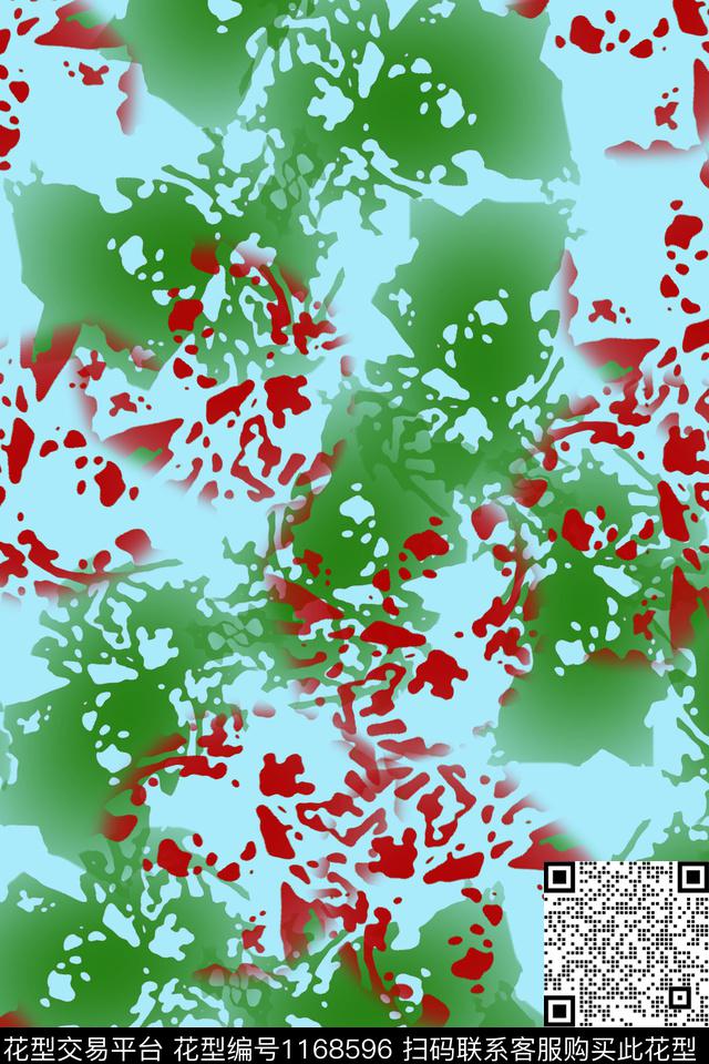 抽象花卉迷彩图案艺术迷彩数码印花华亿平台下载（图片编号: 1168596） - 瓦栏（Walan）