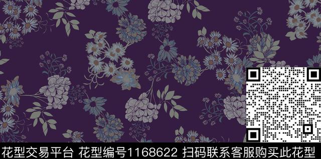 春夏华亿平台水彩花卉花卉传统印花华亿平台下载（图片编号: 1168622） - 瓦栏（Walan）